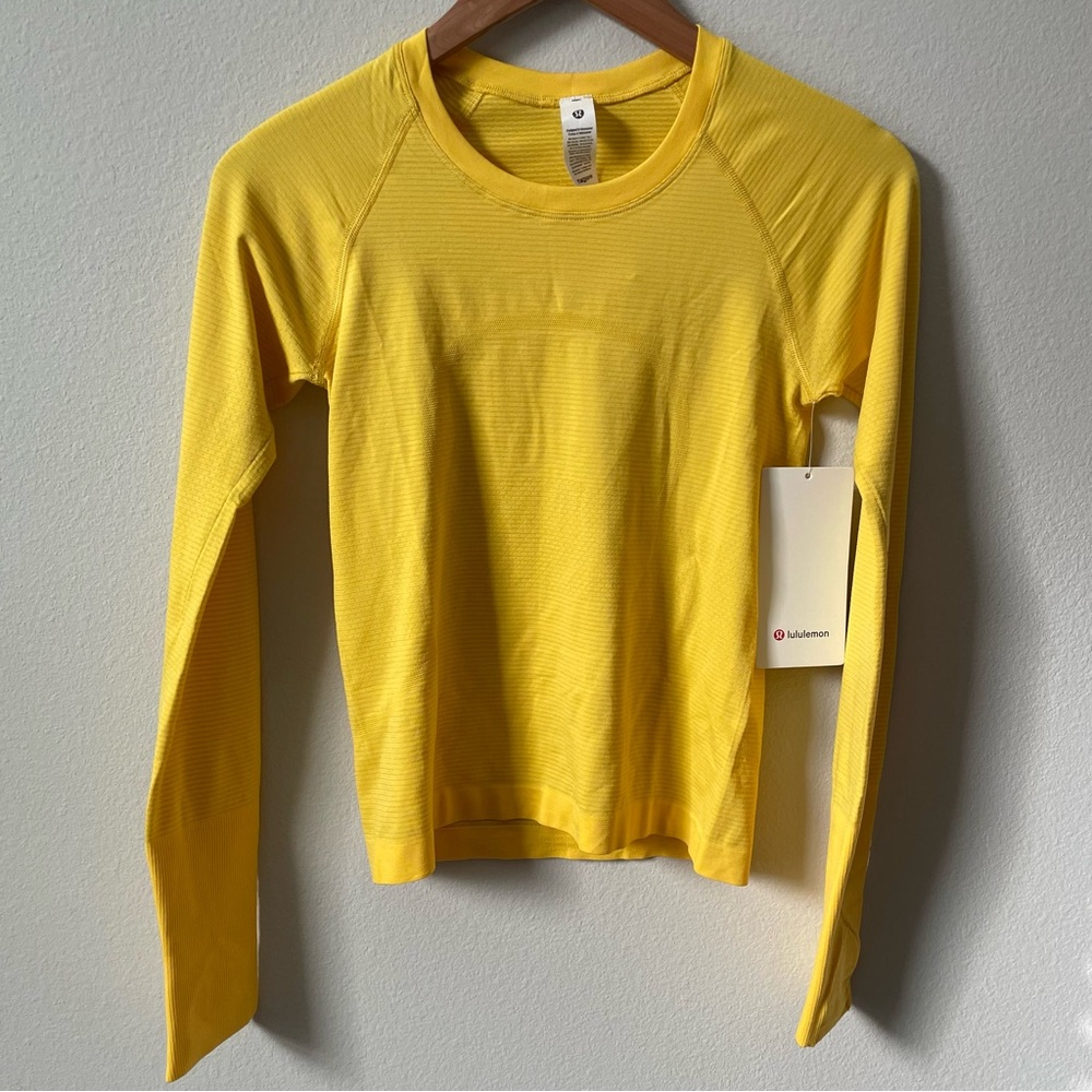 NWT Lululemon Swiftly Tech Long Sleeve Shirt 2.0 *Race Length Utility Yellow 2